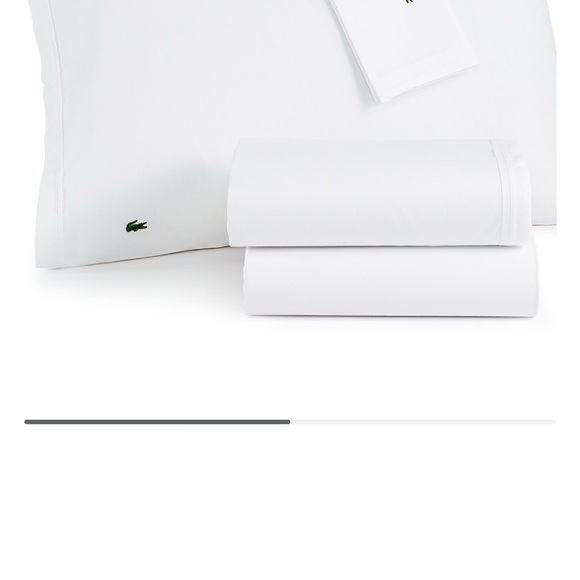Lacoste Solid Cotton Percale 4 Pc Queen Sheet Set - Picture 1 of 12